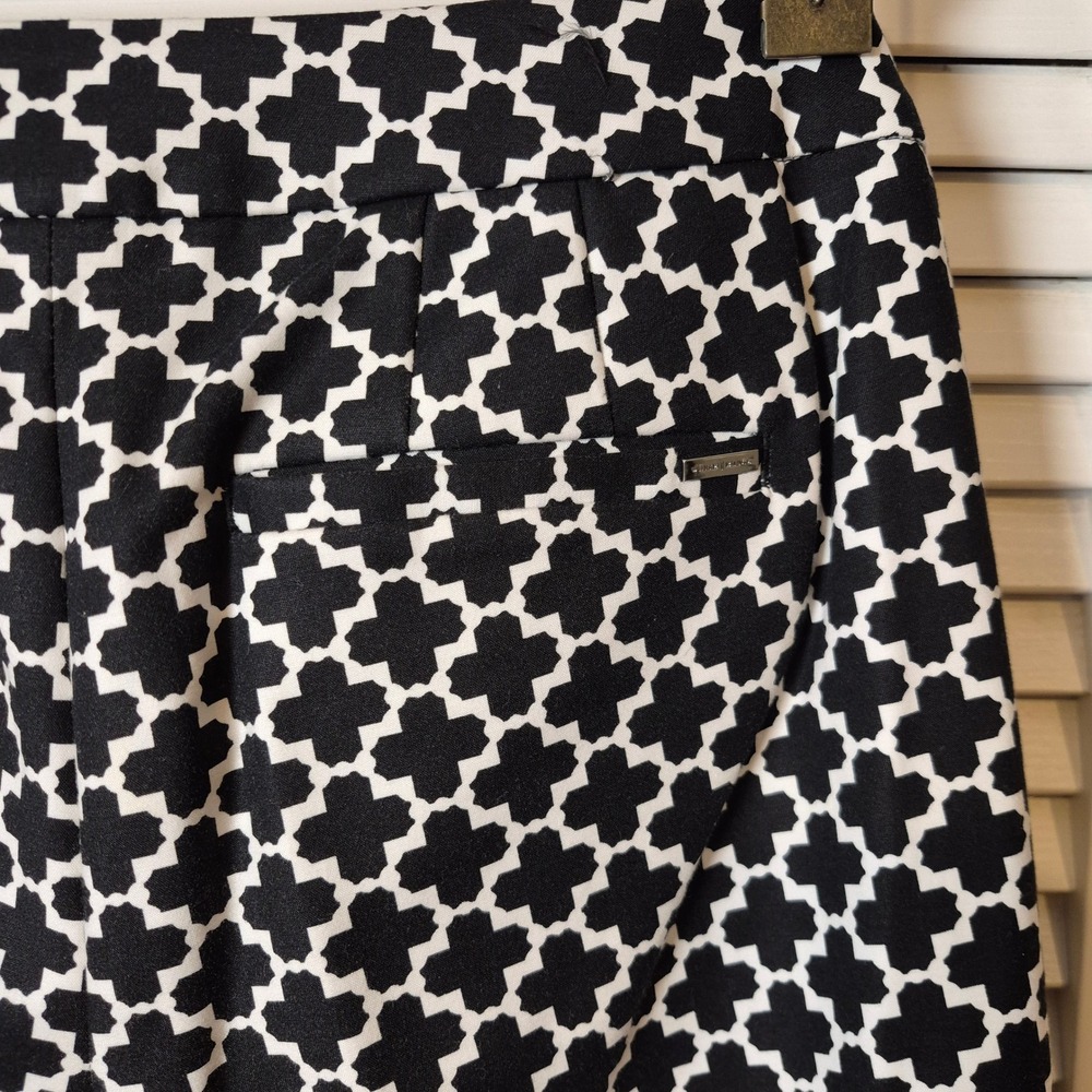 White House Black Market Slim Ankle Pants 8R Black White Geometric Pattern‎ - Picture 9 of 11